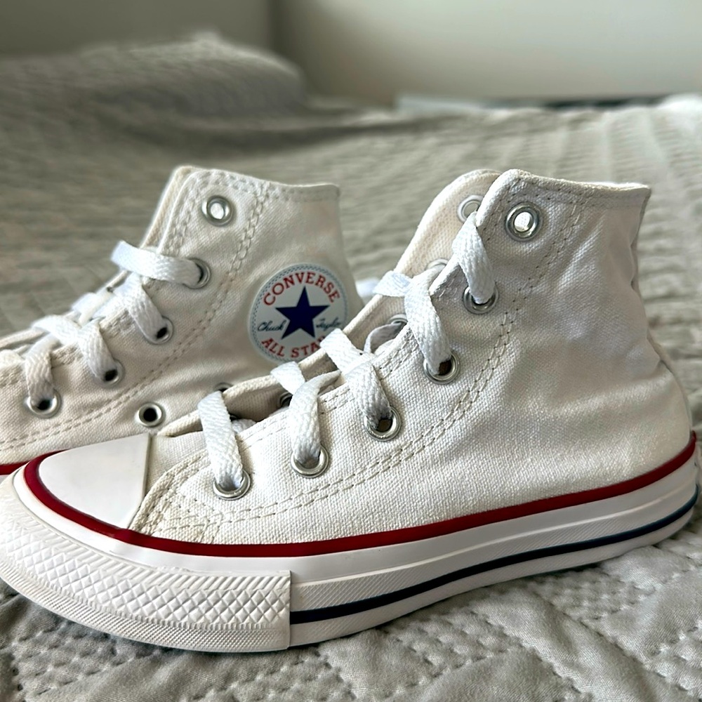 Converse White High-Tops 13 kids